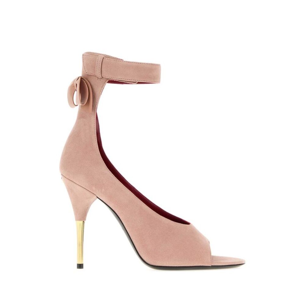 Valentino Garavani Women Powder Pink Suede Fatale Sandals